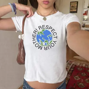 Respect Your Mother Tee Shirt, Y2K Baby Tee