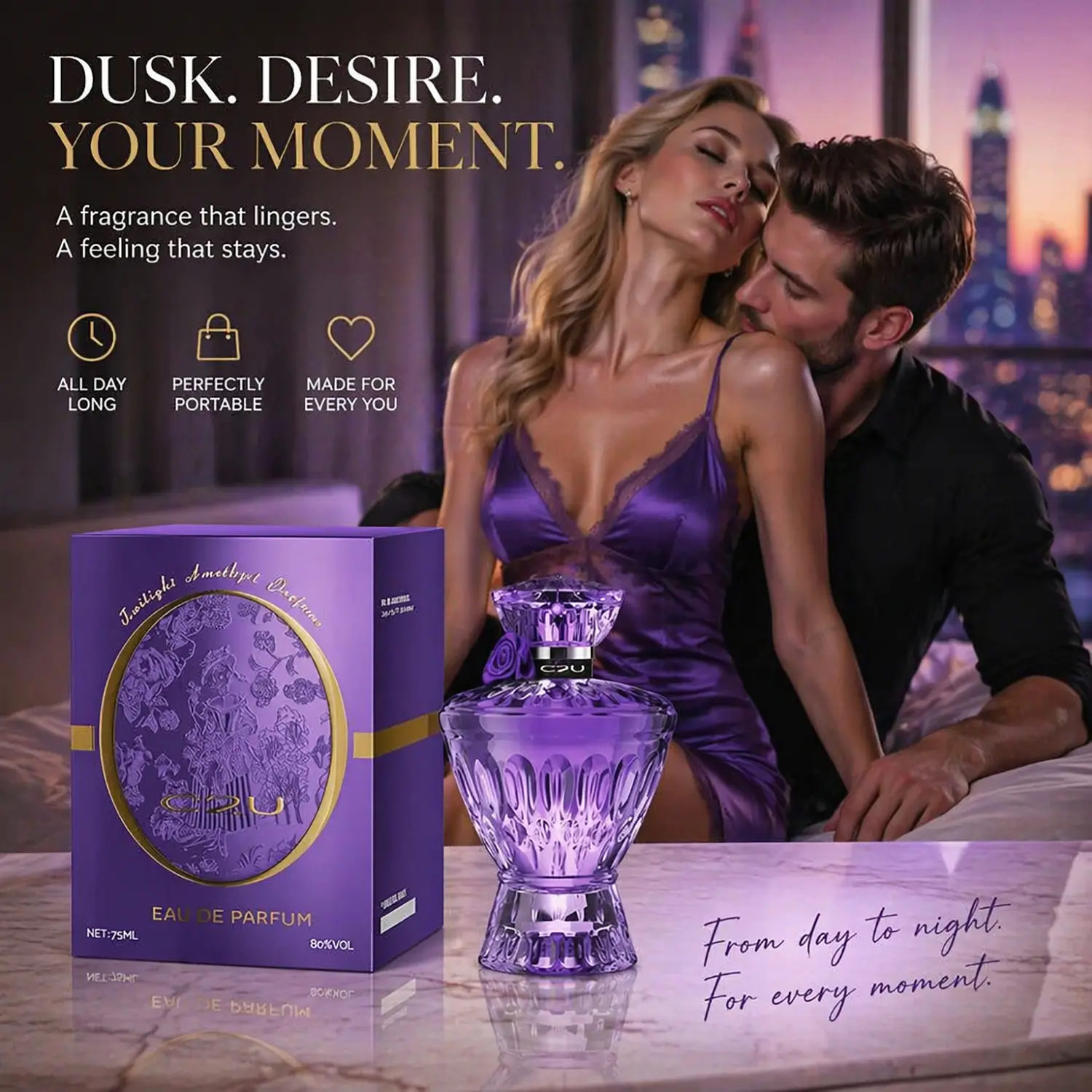 Women's Strong Pheromone Perfume, with long-lasting floral fruity notes. Infused with attraction pheromones to make him obsessed, drive him wild all night, and share an intense passionate evening. Perfect for New Year's Eve, Valentine's Day 75ml/2.5fl.oz