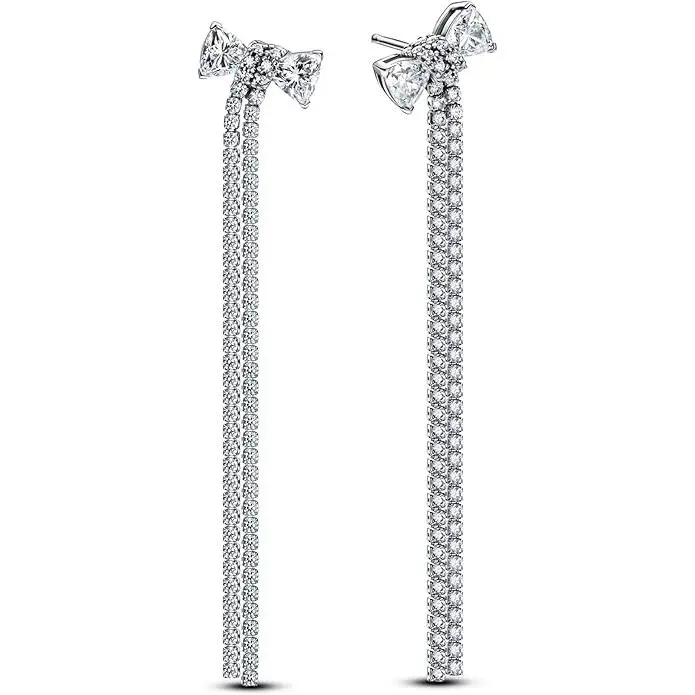 Pandora Timeless Pave Bow Drop Earrings 293544C01, Everyday, Elegant Pandora Timeless Pave Bow Drop Earrings 293544C01, Everyday, Elegant