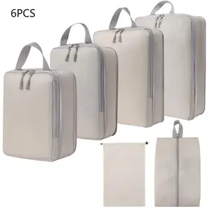 Travel Storage Bag Compression Set, Digital Toiletry Cosmetic Organizer Bags, Clothes Shoes Luggage Travel Pouches