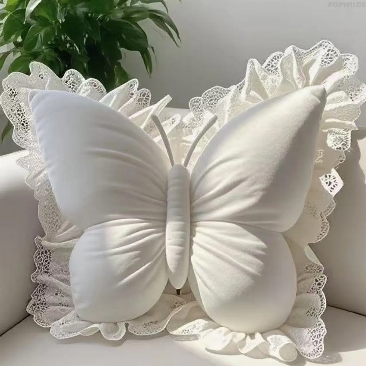 Cute Butterfly Art Animal Graphic Reading Pillow - Soft Furry Cushion, Alternative Furry Reading Pillow, Multifunctional Supportive Plush Fabric, Waist Support, Stylish Home Decor, Cute Gift Pick for Girls' Birthdays, Cute Decor Boost