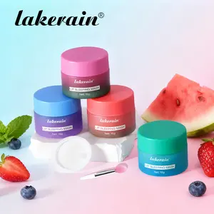 Hydrating Sleep Lip Mask, Lip Sleeping Mask, Moisturizing Lip, Dual-Tone Lip Mask with Shea Butter & Fruit Extracts, Deeply Moisturizes & Nourishes Lips, Contains Vitamin E for Lip Care, 4 Fruit Scents, Ideal for Night-time Lip Care, for Daily Use