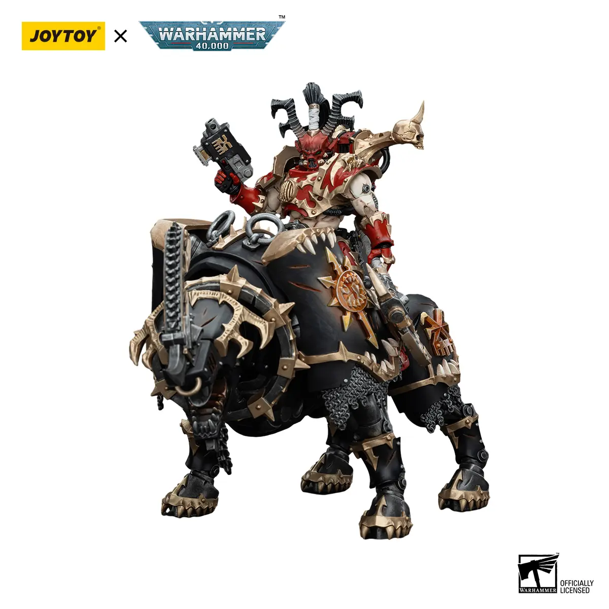 JOYTOY Warhammer 40,000 World Eaters Lord Invocatus 1/18 PVC Articulated Figure, 6.49 inches, High Detail, Enhanced Toughness, Unisex, For 12+ Years, Collecting, JT00645, Keep in Ventilated Environment, Avoid Moisture