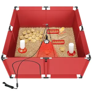 Chicks Brooder Box for Chicken Starter Kit Includes Timing Heat Lamp, Sawdust, Chick Feeder and Waterer Set Poultry Brooder with Heat Lamp for Baby Chicks, Ducks, Quail Birds