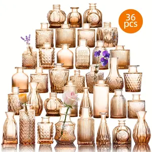 TOMNK 36pcs Bud Vase, Wedding Centerpieces for Tables, Mini Clear Bud Vases for Flowers, Small Flower Vases Suitable for Birthday Party, Anniversary, Wedding, Home Table Deco, for Mother's Day
