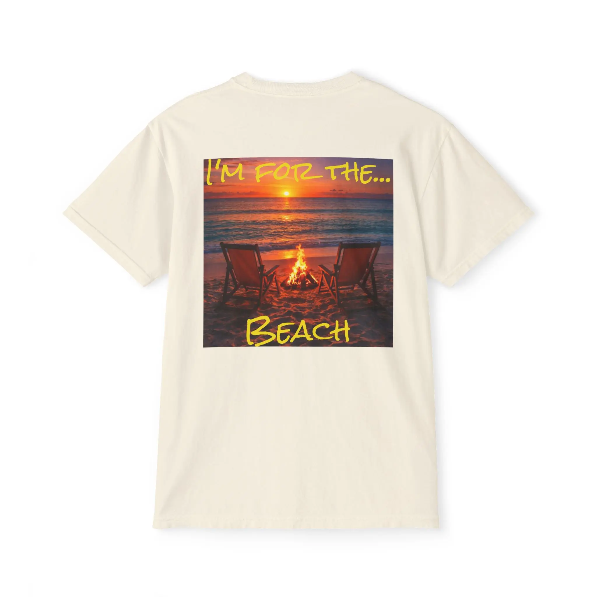 Women's Relaxed Fit Graphic T-Shirt, Vintage Style Shortsleeve Heavyweight Cotton Tee with Printed Sunset Back Design and Pocket, Tshirt