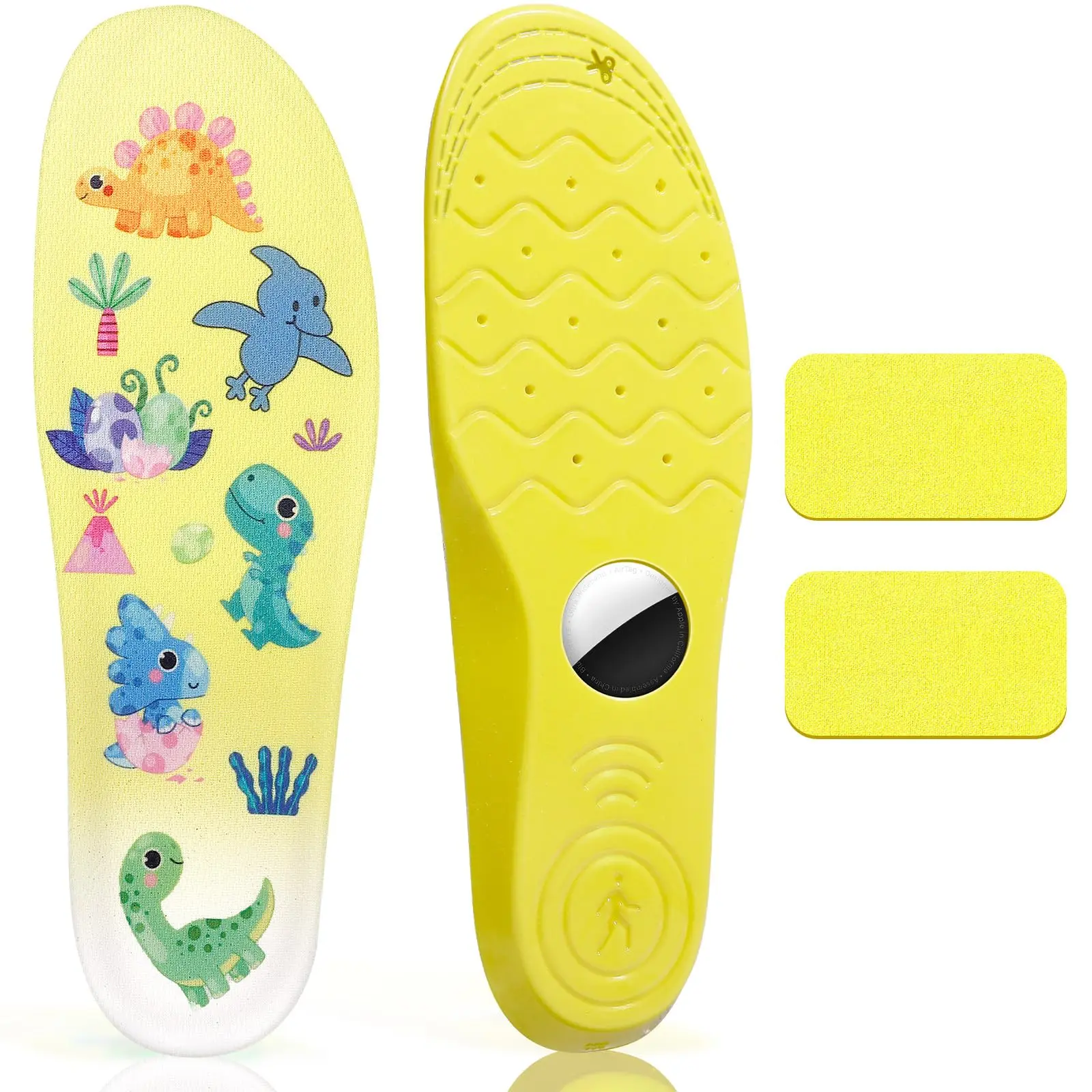 PU Material All-Purpose Shoes Insole & Heel Liners with Hidden AirTag Holder, Synthetic Comfortable Blue Shoe Accessory for Elderly, Portable Sole Inserts, Fits 135-290mm Sizes, All-Seasons Use
