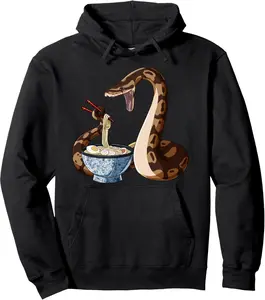 Funny Japanese Kawaii Ramen Snake Ball Python Pullover Hoodie