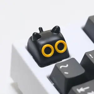 ULTRAEQUIP Handcrafted Fun Cat-Shaped Resin Keycap, 1U Standard Size Replaceable Single Key for Mechanical Keyboards, Fun Keycap