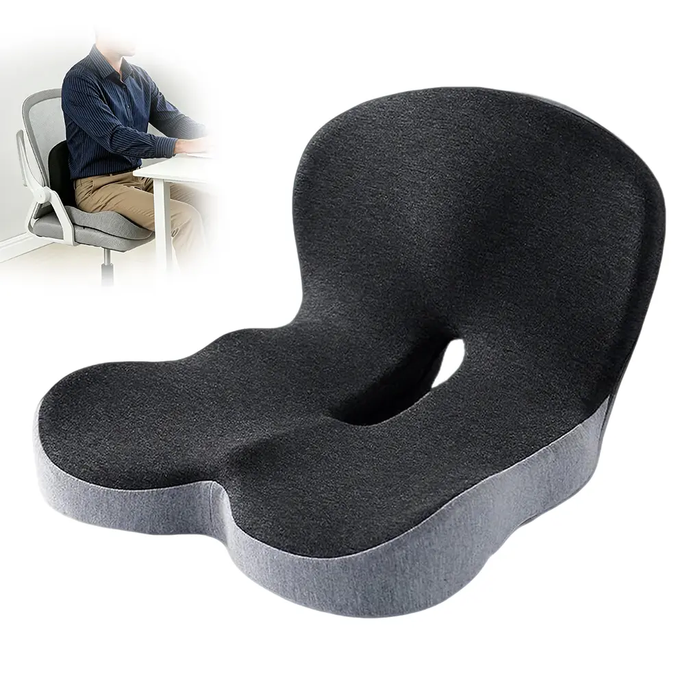 Ranbro Car Seat Cushion Memory Ultra Soft Cushioning Pad Breathable Hollow Design Non Slip Driver Seat Pillow Comfort for Long Sitting Hours Auto Truck Vehicle Front Seats Interior Accessory Gifts for Dad Boyfriend Road Trip Essentials