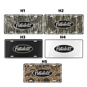 Pet3rbilt logo Camo License Plate, 12" x 6" Aluminum Vanity Tag for US Vehicles, best gift, Old School Bottomland Camo/ Duck Camo/ Woodland Camo Vanity Plate