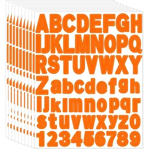 992Pcs Letter Stickers,1 Inch Vinyl Self Adhesive Waterproof Alphabet Sticker for Notebook Scrapbooking Crafts DIY Crafts Art Making (Orange)