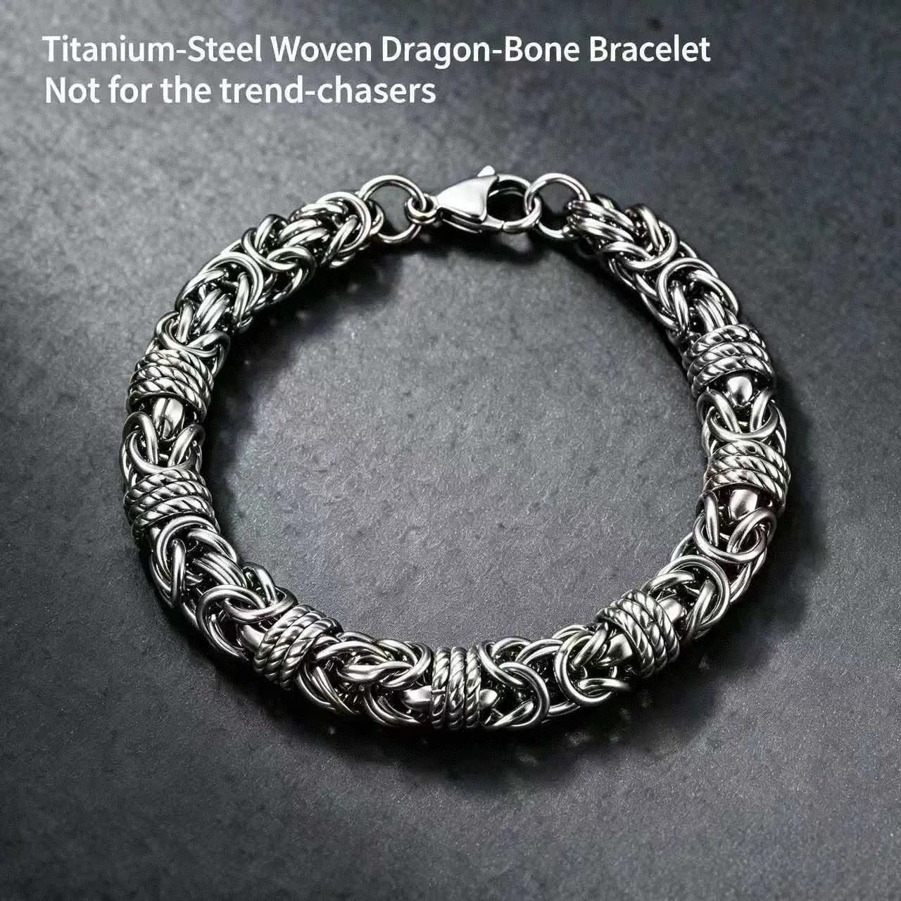 Men's Titanium Steel Dragon Bone Bracelet, Edgy Cool Metal Wrist Jewelry | Bracelet Men Daily Wear