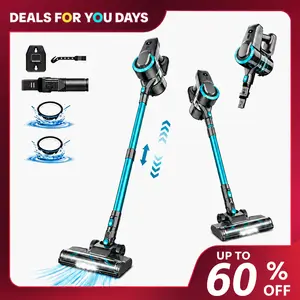 [DealsForYouDays]Devoac Cordless Vacuum Cleaner, 8-in-1 Rechargeable Stick Vacuum, 40mins Runtime, Powerful Suction, Lightweight, Versatile SummerWins for Hardwood Floors, Car, Carpets, Pet Hair - Home Cleaning Tool