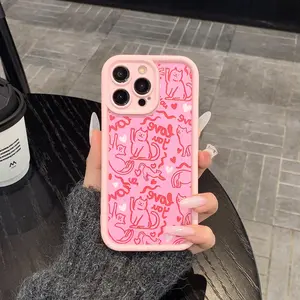 Cute Cat Pattern Phone Case, Anti-drop Soft Protective Phone Case, Decorative Phone Protector Cover Compatible with iPhone 11 12 13 14 15 16 Series