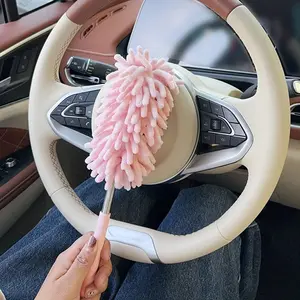 Mini Interior Dusting Brush, Car Duster Brush Extendable, Microfiber Dusting Tool With Replacement, Cleaning Brush Tool for Office,Home, Car