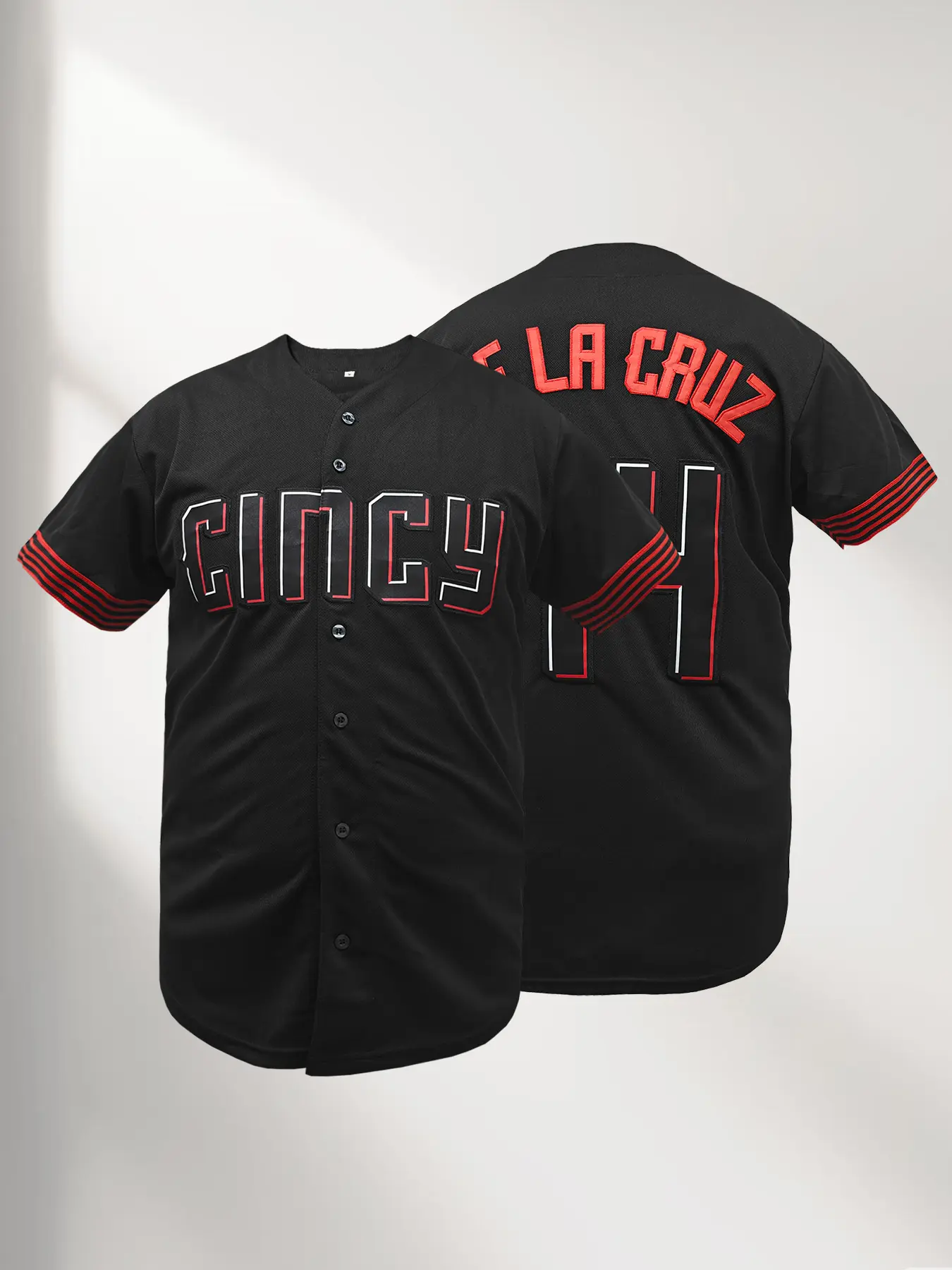 Men's Baseball Jersey, Loose-Fit Casual V-Neck Short Sleeve Top, Breathable Fabric, All Season Wear, Perfect for Training & Sports, Sports Tops