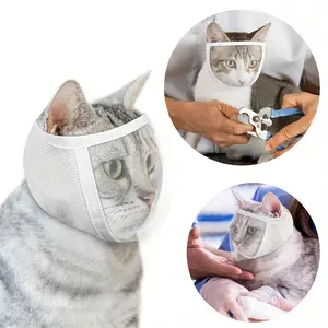Transparent Cat Anti-Bite Muzzle - Essential Cat Grooming Accessory, Pet Grooming Supplies for Stress-Free Nail Trimming & Bathing