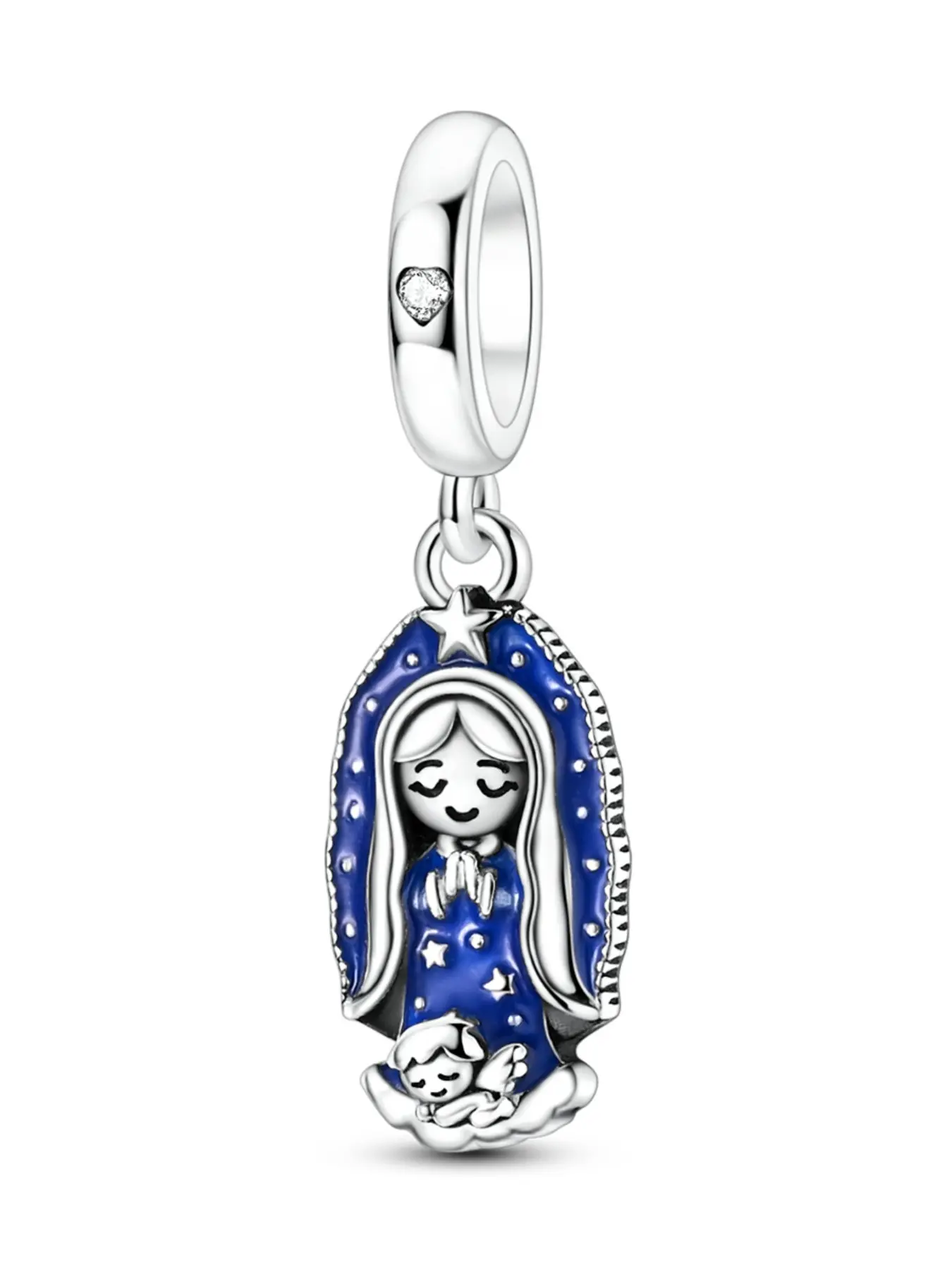 Silver Color Night Glow Virgin Mary Angel Pendant, Suitable for 3mm Bracelets and Necklaces, Elegant DIY Bead Jewelry Gift for Women, Pendant Charm, Diy Pendants