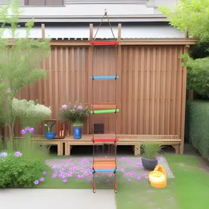 Outdoor Climbing Ladder, Durable PE Material Indoor & Outdoor Use Climbing Ladder, Fun Design Playground Equipment Climbing Ladder for Treehouse & Park