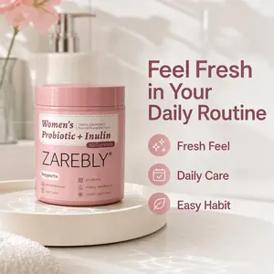 Inactivated Lactobacillus Probiotic Gummies for Women | ZAREBLY Feminine Health with Inulin & XOS Prebiotics, Support Healthy Feminine Flora, Natural Pineapple Flavor 60 Count Dietary Supplement