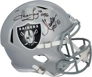 Marcus Allen and Howie Long Los Angeles Raiders Autographed Riddell Speed Replica Helmet with Multiple Inscriptions - Fanatics Authentic Certified