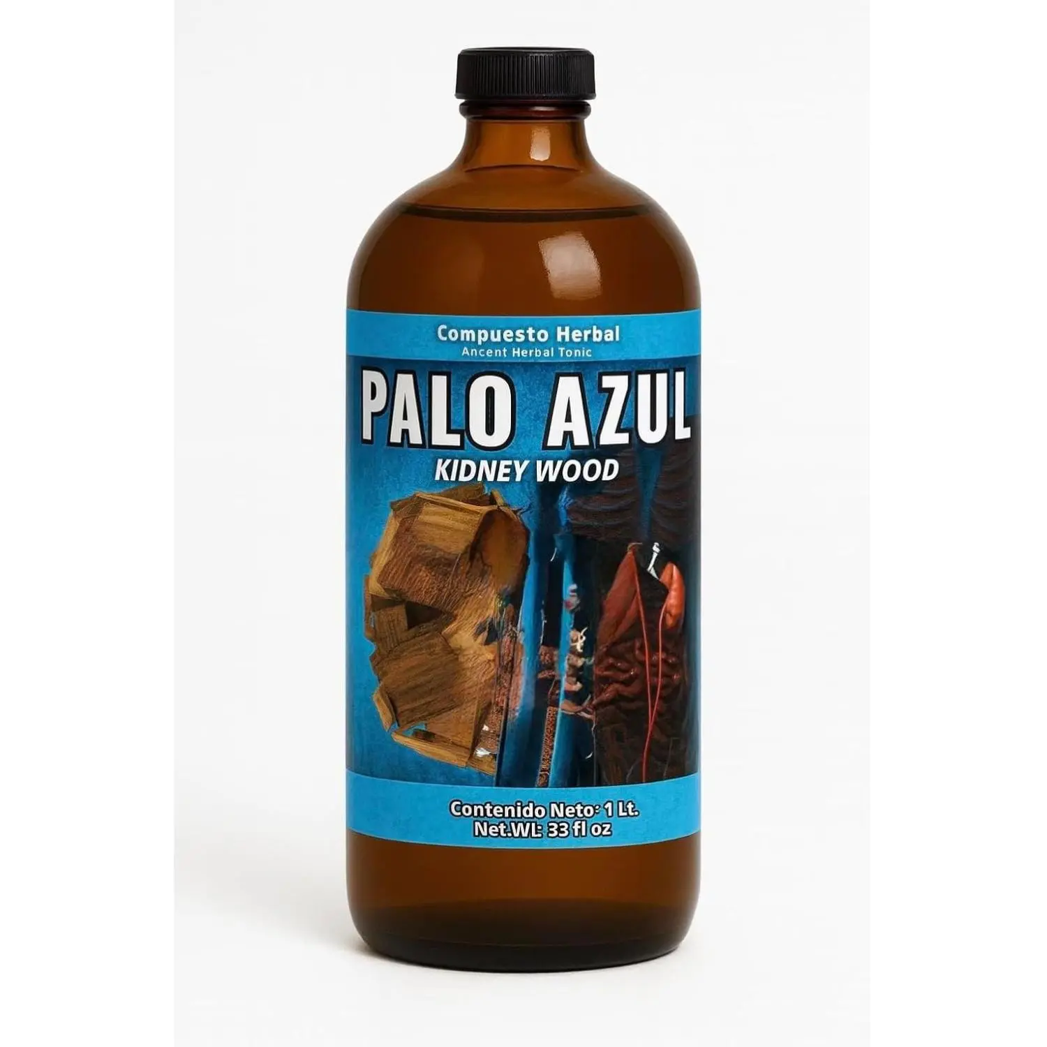 Palo Azul Kidneywood (Blue Stick) Dietary Herbal Tonic Supplement, Reforzado, 900ML Liquid Herbal Wellness Supplement, Healthcare