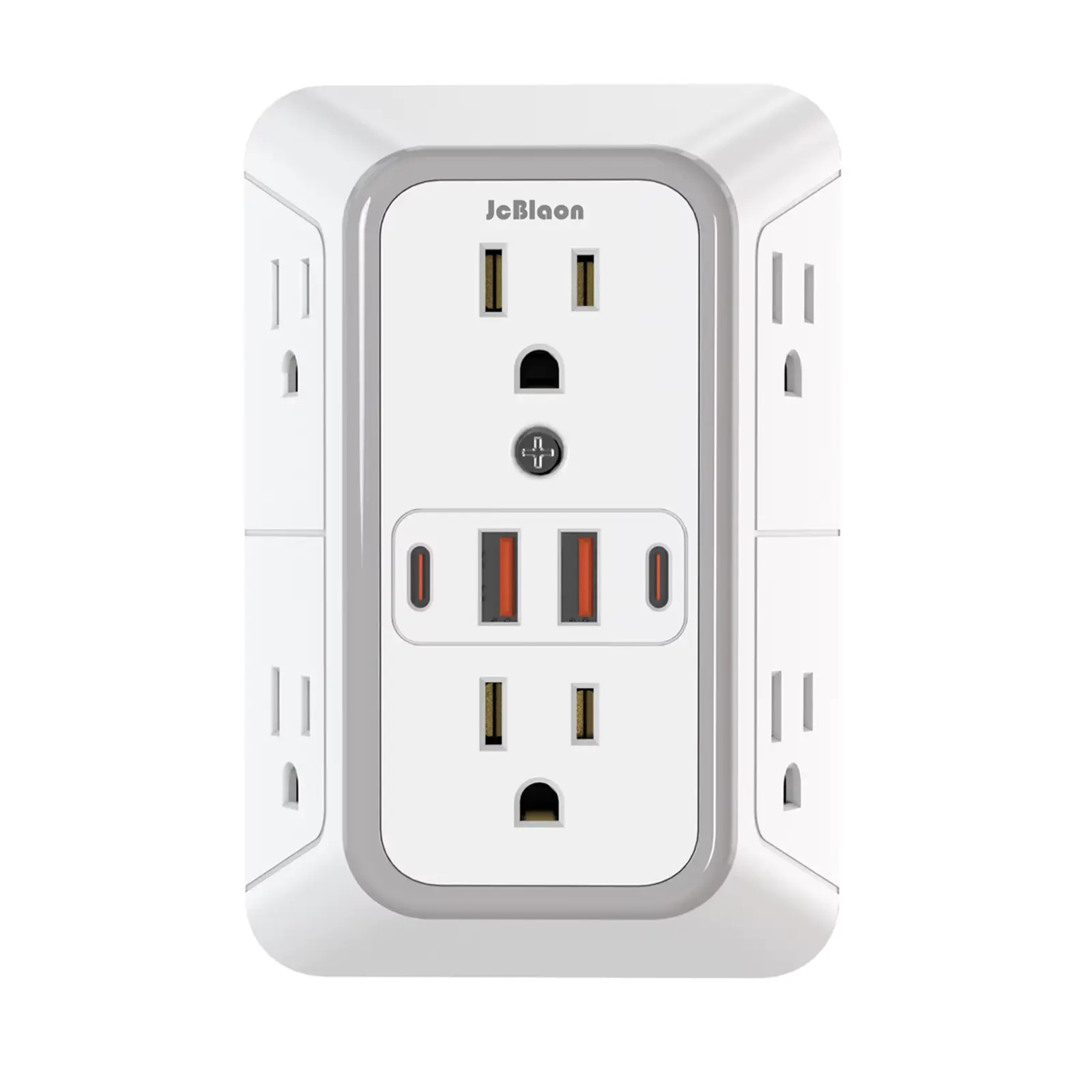 Power Strip with 6 Outlets & 4 USB | Fast Charging, Type-C, US Plug  No Brand Rotating Multi-USB Multi-Outlet