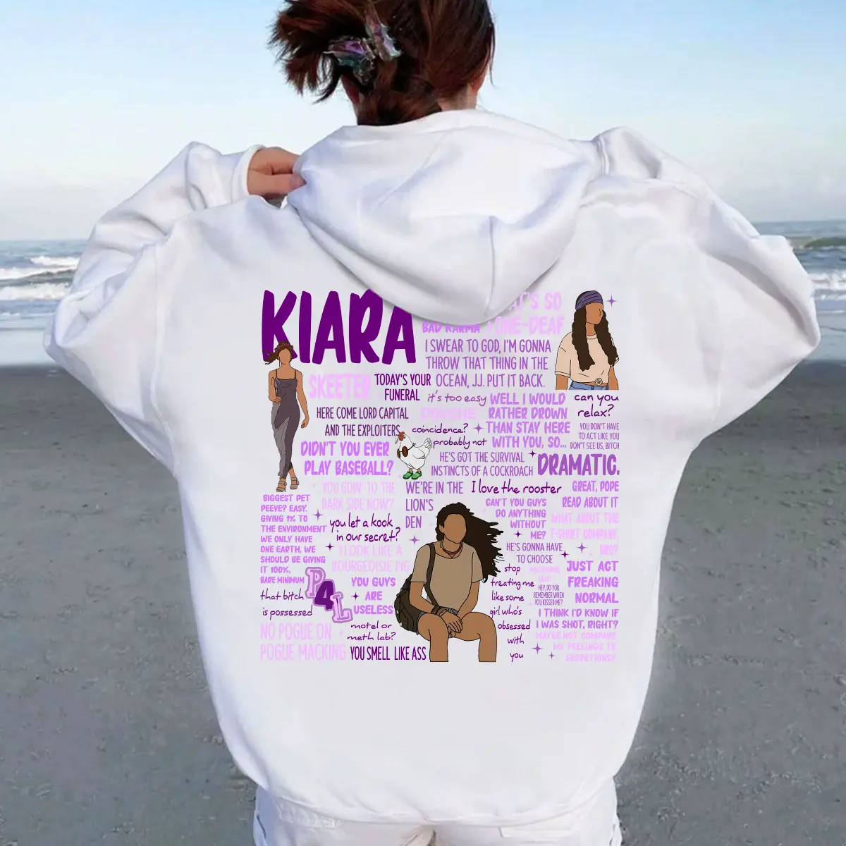 [Only On Back] 0uter Banks OBX4 Kiara T-Shirt Sweatshirt Hoodie, P4L Paradise On Earth Pogue Shirt