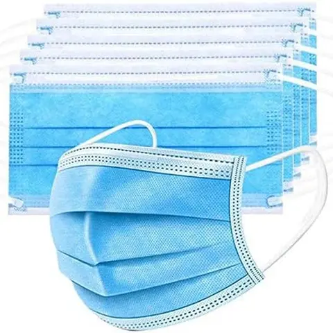 100 Packs Blue Disposable Face Masks,3-Ply Breathable Mask For Adults, Unisex Design, Fashionable Design, Great For Outdoors, Home, Office, School