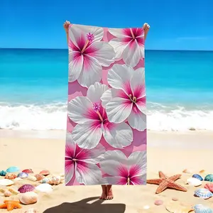 1PC Floral printed beach towel, summer beach mat, Lightweight soft towel, large-sized floral swimming essential item with quick-drying, water-absorbent, lightweight, and anti-sand-adhesion properties Suitable for use as a travel towel