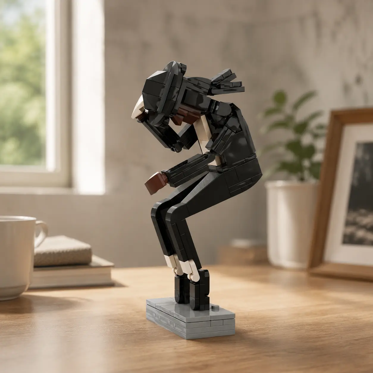7.4inch Michael 45‑Degree Assembly Forward Tilt Building Blocks Set, 151 PCS Jackson MOC Famous Dance Pose Display Model, Collectible Bricks Desk Decor Toy for Music Fans, Gift for Adults Teens