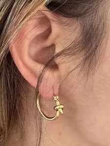 1 Pair 18K Gold Plated Stainless Steel Knot Design Earrings, Daily Wear Women Jewelry, Best Friend Gifts,Women Earrings