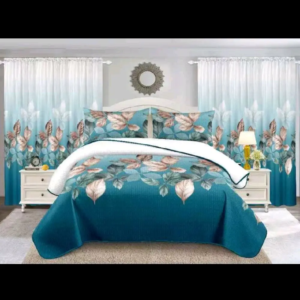 7-Piece Comforter Set with Curtains & Decorative Pillows – Complete Bedroom Set