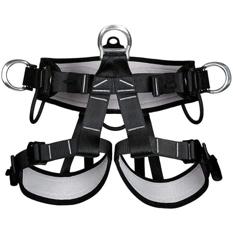 Climbing belts, Thicken Professional Safety Belt with Magnesium Alloy Connection Ring, Outdoor Momentum Belt for Rock Climbing, Fire Rescue, Rappelling