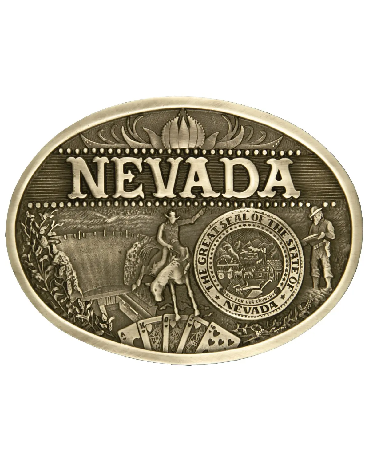 Montana Silversmiths Unisex Nevada State Heritage Attitude Belt Buckle - 60811Nvc