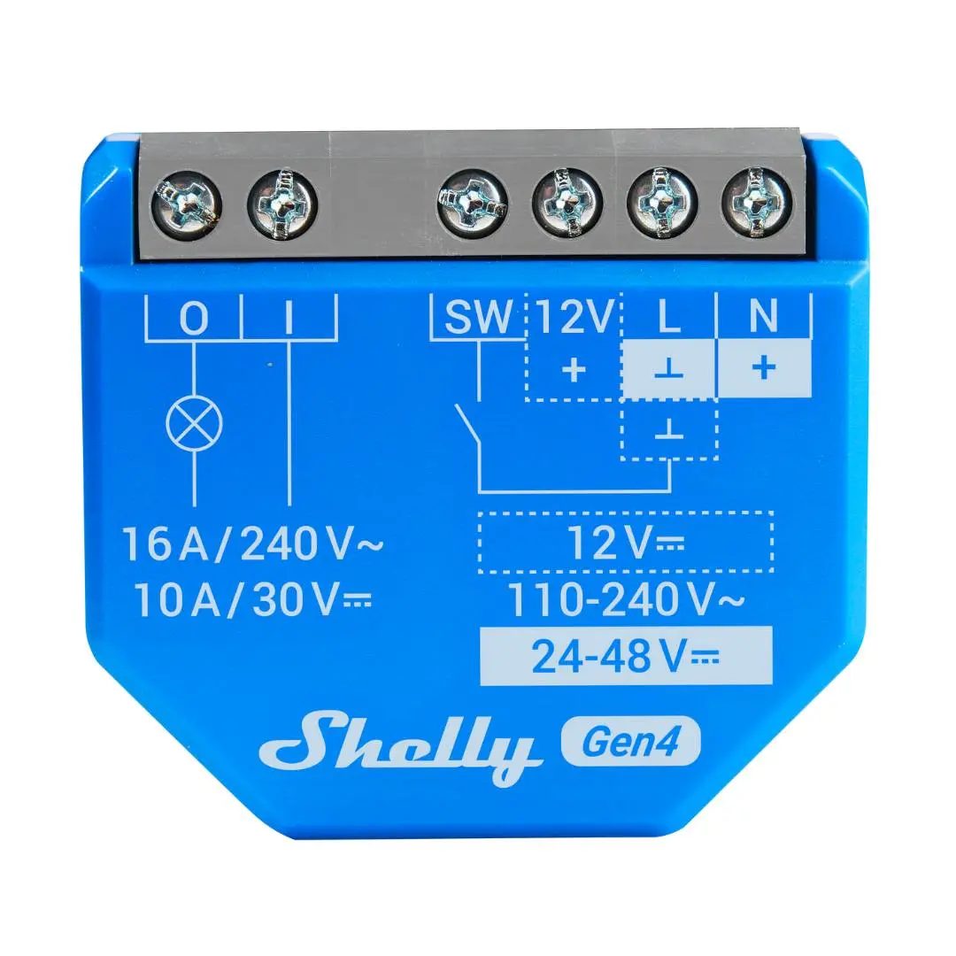 Shelly 1 Gen4 Smart Relay Switch - 1-Channel, 16A Capacity, Dry Contacts, Wi-Fi, Zigbee, Matter, Bluetooth, Open Box - Wi-Fi Smart Home Device for Garage Door & Sensor Switch Applications, Smart Garage Door, Smart Sensor Switch