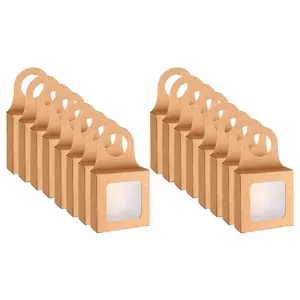 Windowed Kraft Paper  Gift Case with Easy Carry Hook for Sweets & Snacks