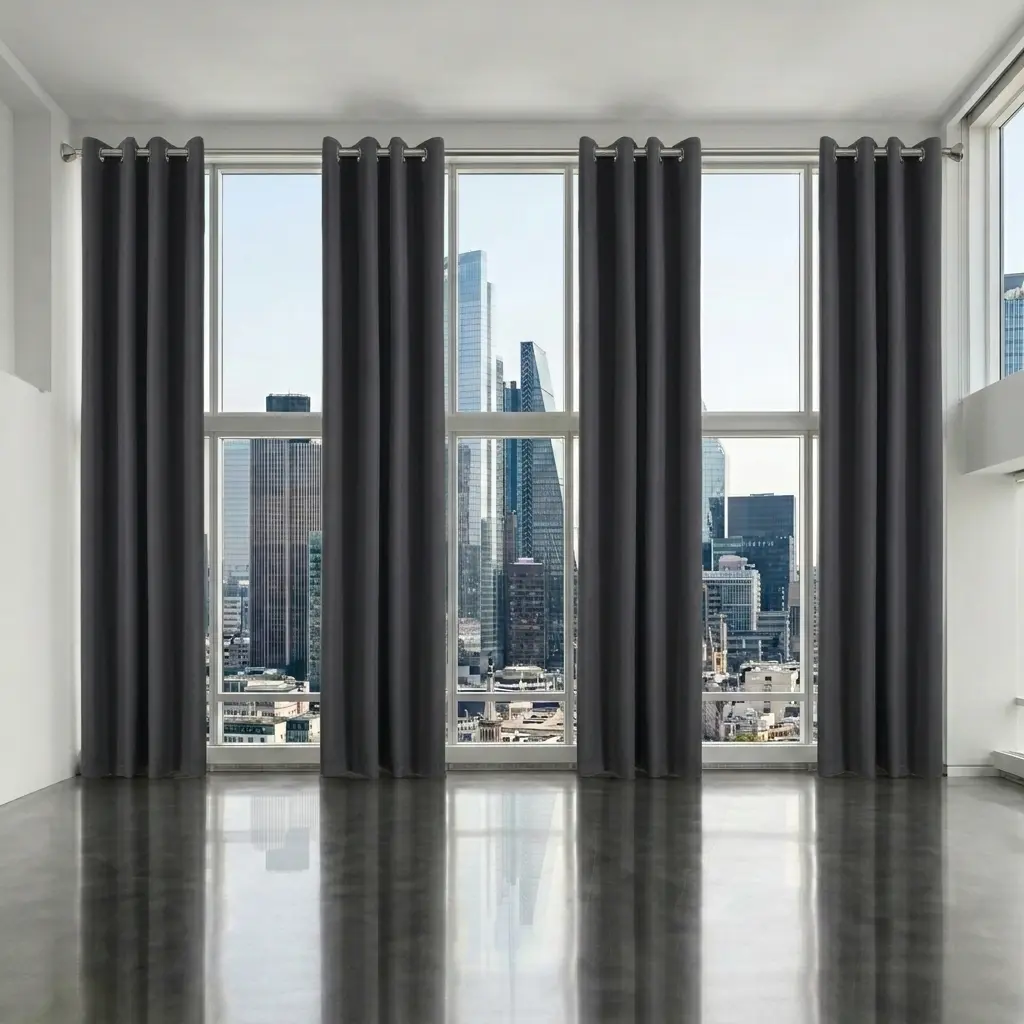 4-Piece Blackout Privacy Window Accessory Sets with Grommet Tops & Full Curtain-Blind Kits, Indoor Sun-Blocking Wash-Free Home Textile, Keeps Bedrooms Private, Heat-Insulating, Road Noise-Reducing for Bedrooms, Living Rooms