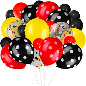 75pcs Mouse Color Balloons, Confetti & Polka Dot Latex for Halloween, Baby Shower & Party