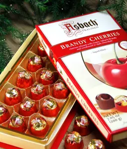 Asbach Brandy Cherries - 100g box - Cherries infused with brandy and smothered in dark chocolate - holidays - bonbon