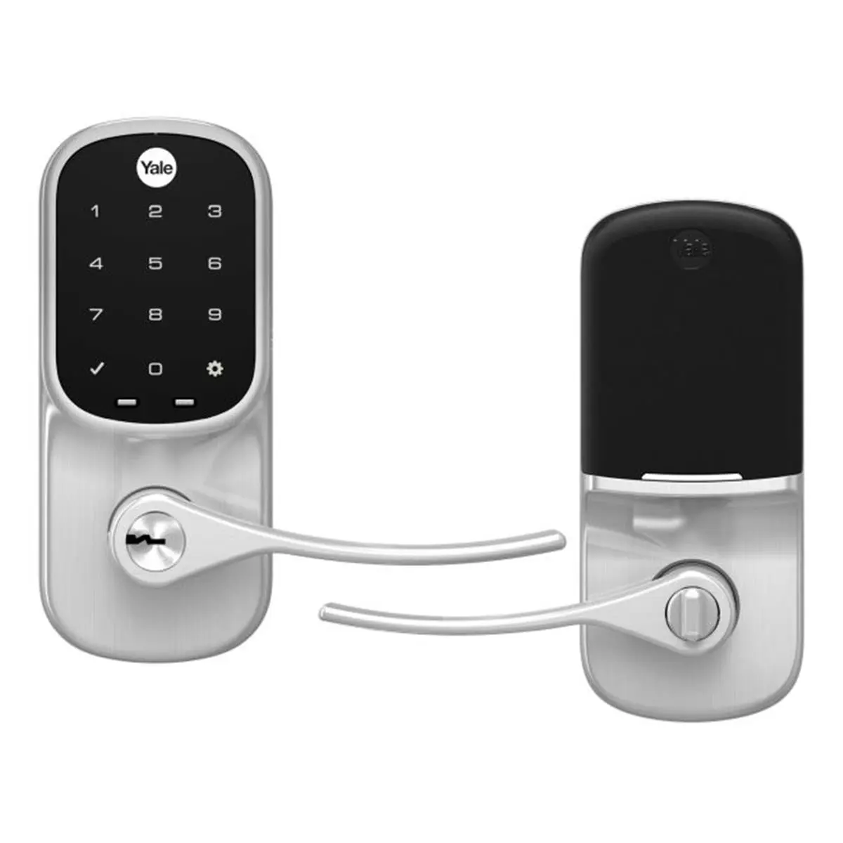 Yale YRL226NR619 Standalone Assure Lever Smart Door Lock - Touchscreen Pad, Keyed Entry with Physical Keys, Single Hole Satin Nickel Residential Security Hardware, Digital Keypad Lock
