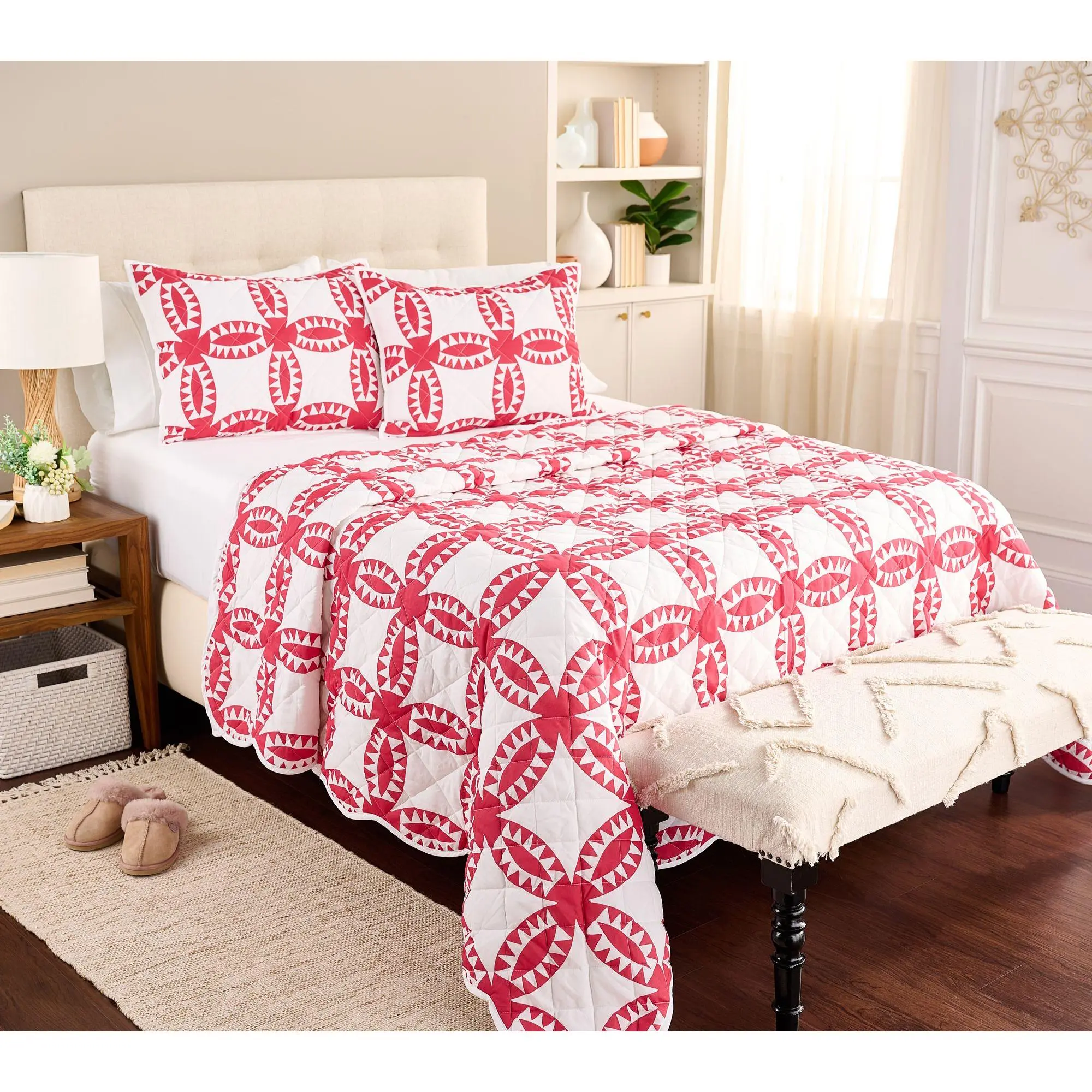 Home Reflections Heritage Quilt and Sham Set - Queen