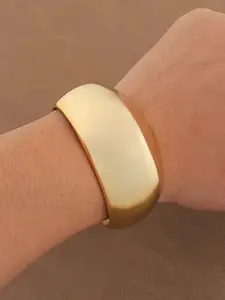 1pc Gold & Silver Color Geometric Acrylic Bangles Punk Chunky Bracelet For Women Fashion Party Jewelry Accessories Gift