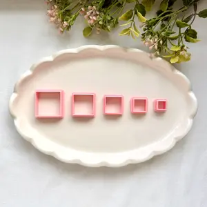 Square Clay Cutter | Ultra-Sharp 0.2mm Blade, PLA+ Geometric Jewelry Tool