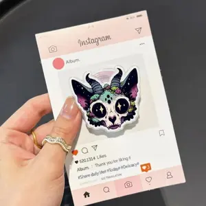 Skull Baphomet MagSafe Phone Grip: Acrylic Gothic Pop Socket, Floral Baphomet Hand Holder