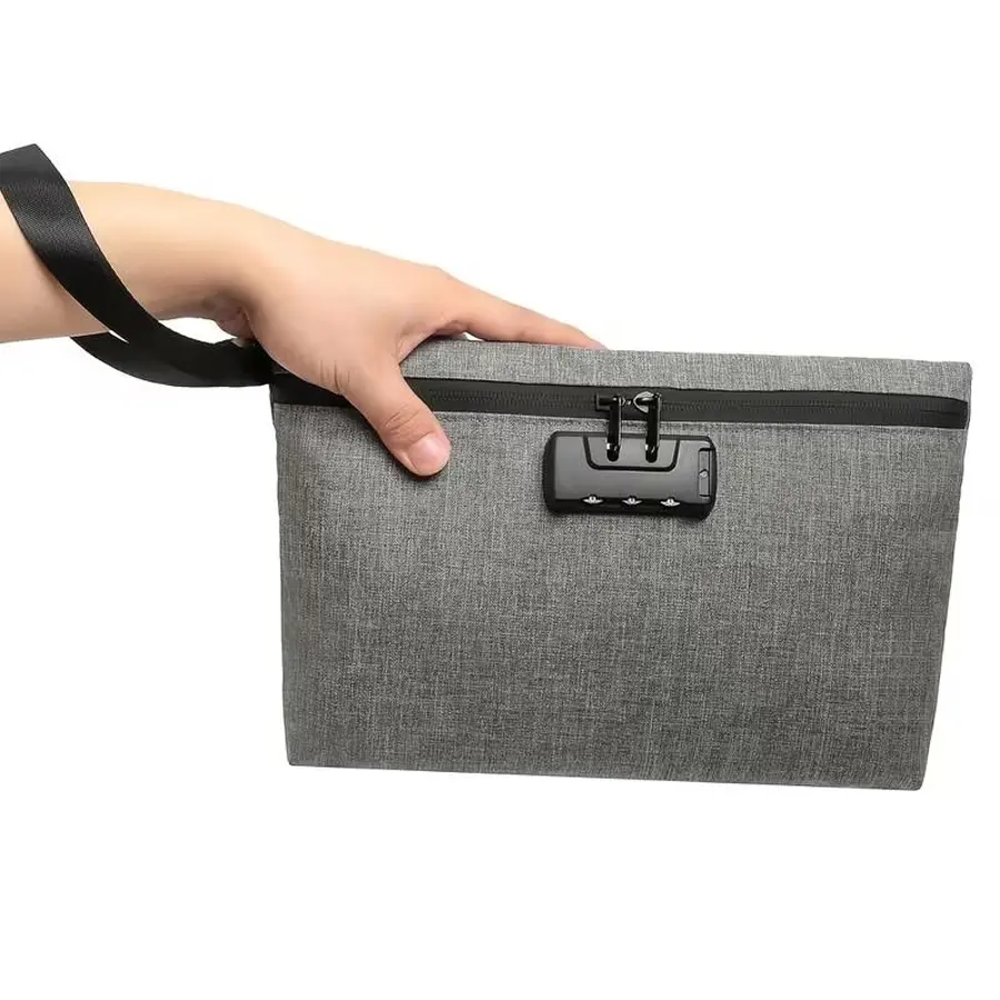 Polyester Smell-Resistant Water-Resistant Bag with Combination Lock, Bag Organizer Pouches, Multi-Purpose Pouch, Organizer Luggage Accessory for Travel Security & Emergencies