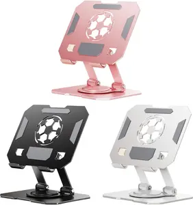 World Cup Phone Tablet Stand Holder for Desk, 360° Rotating Adjustable Desktop Tablet Holder, Foldable Metal Tablet Mount for iPad Pro, Air, Mini/Samsung Galaxy Tabs(4-13 inch)
