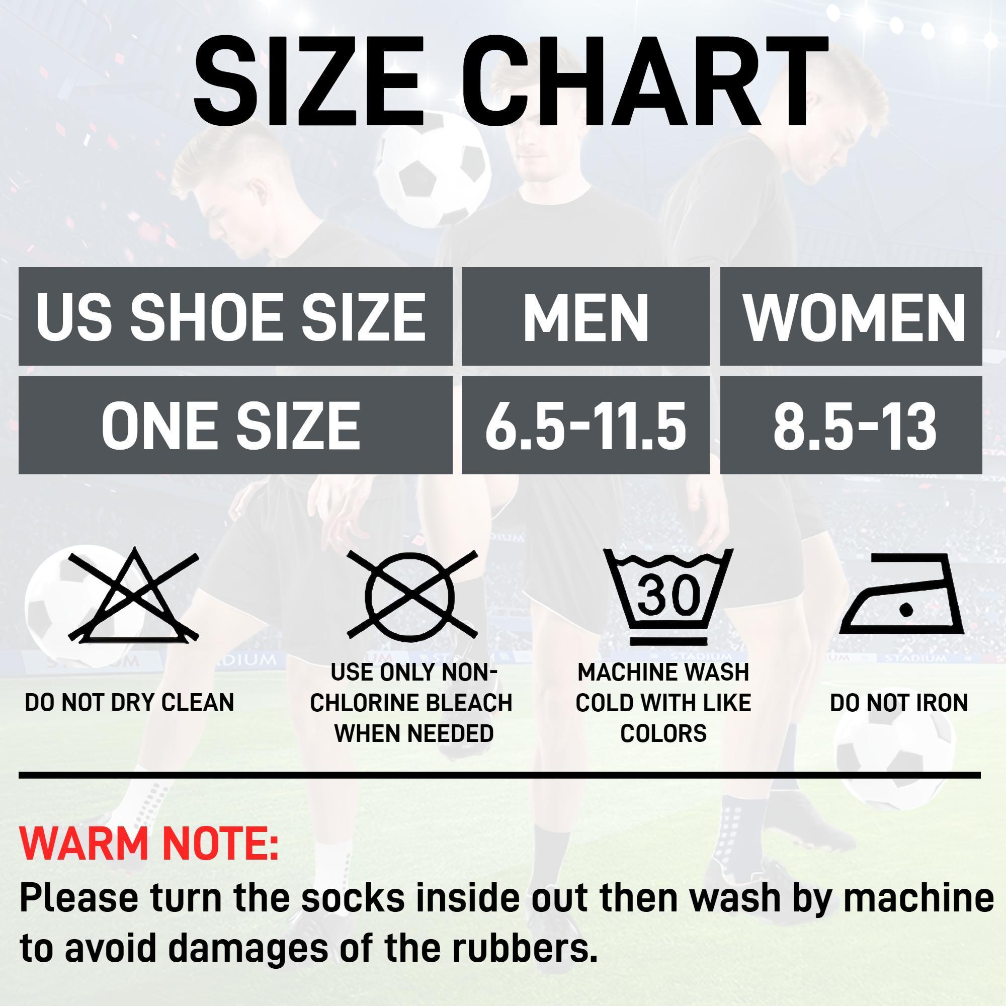 STANDWAY Soccer Non Skid Ball 2 Pairs Football Socks For Men & Womem - Football Basketball Sports