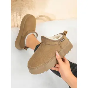 Warm-lined shoes with soft material, comfortable thick sole design, available in multiple colors, perfect for autumn and winter